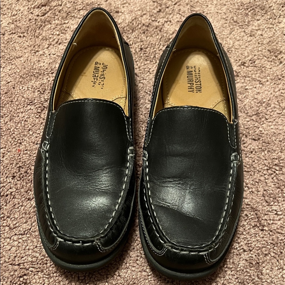 Johnston & Murphy Classic Black Slip-On Loafers
